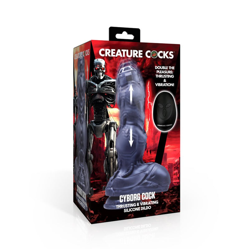 9 Inch Cyborg Cock | Thrusting Fantasy Dildo - Vibrating Monster Dildo