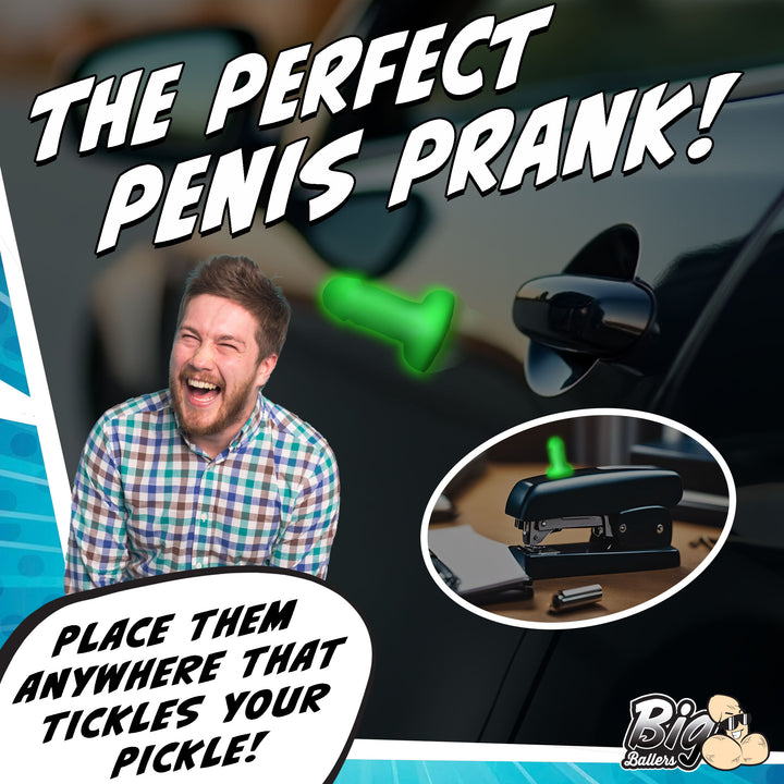 Glow-in-the-Dark Magnetic Snap-On Peckers Mini Dildo Set