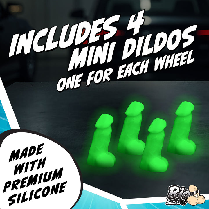Glow-in-the-Dark Magnetic Snap-On Peckers Mini Dildo Set