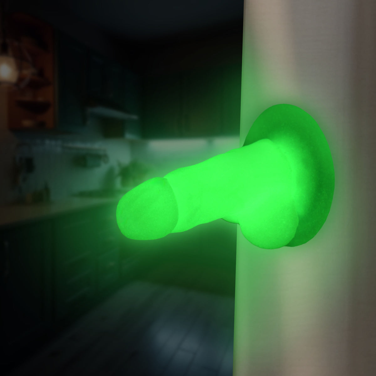 Glow-in-the-Dark Suction Snap-On Peckers Mini Dildo Set