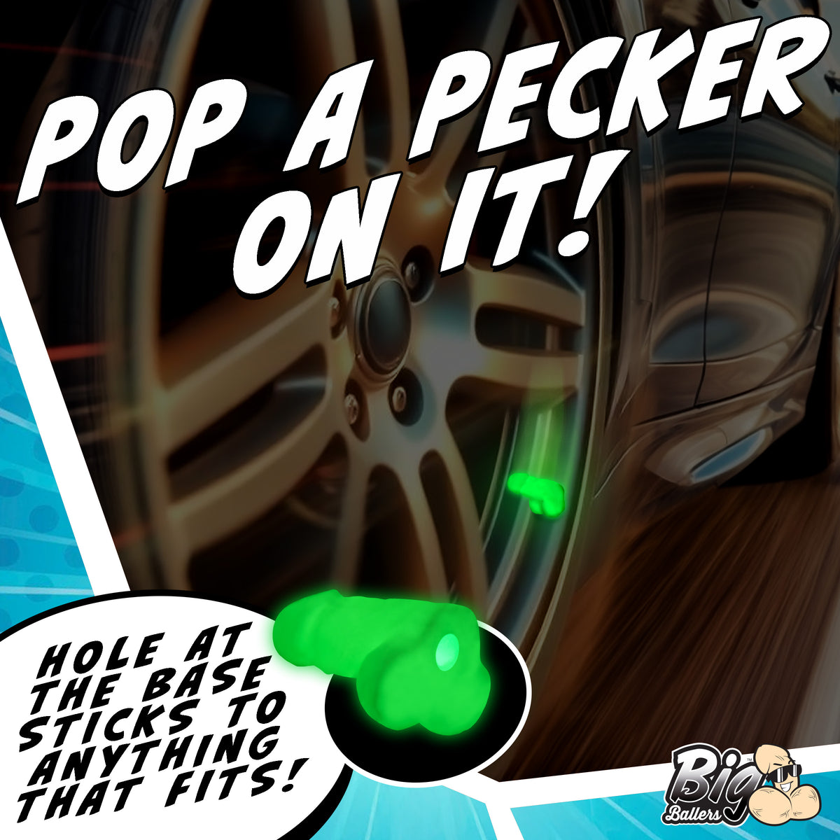 Glow-in-the-Dark Snap-On Peckers Mini Dildo Set