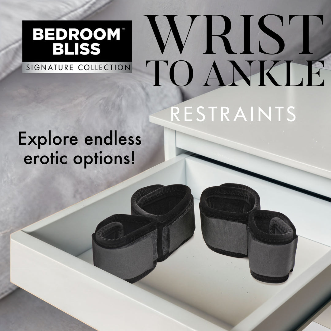 Wrist to Ankle Restraints with Soft Velvet Cuffs