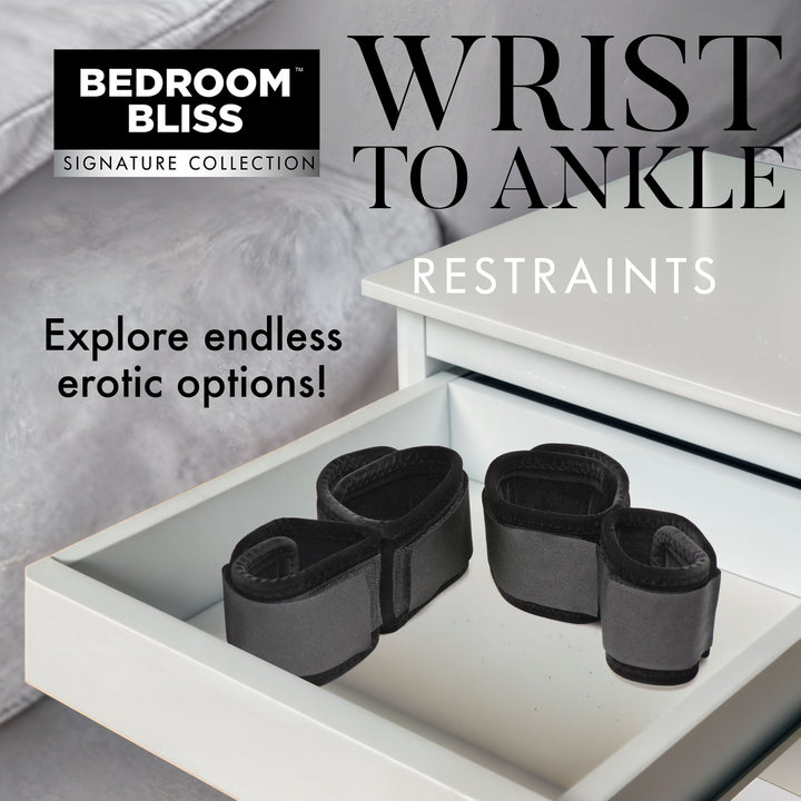Wrist to Ankle Restraints with Soft Velvet Cuffs