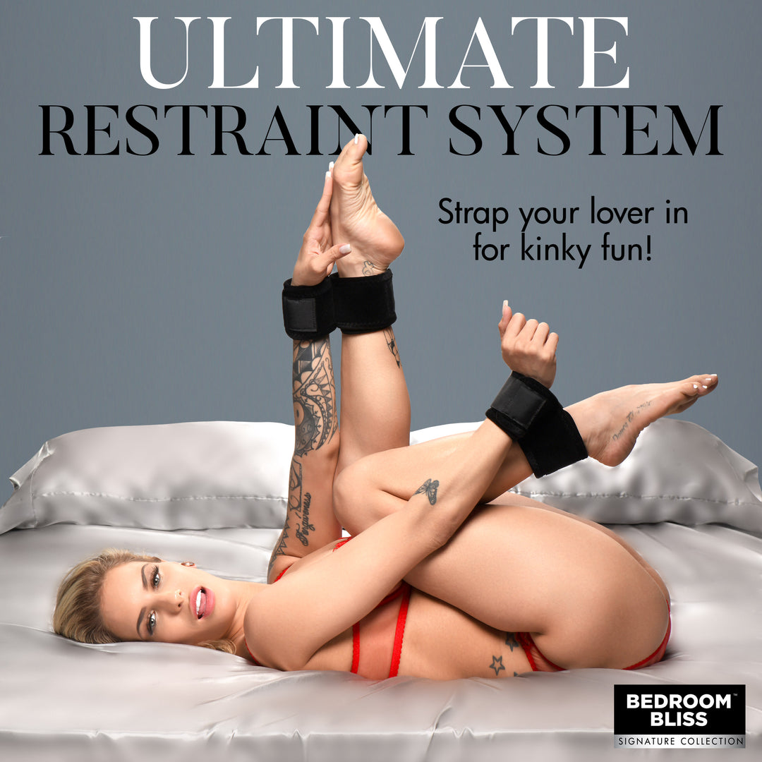 Wrist to Ankle Restraints with Soft Velvet Cuffs