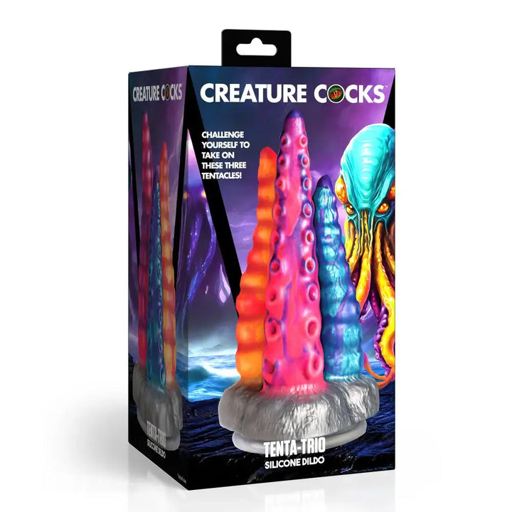 Tenta-Trio 8.8 Inch Silicone Tentacle Dildos w/ Suction Cup