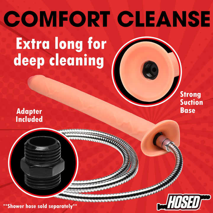 Hosed Thick Silicone Enema Hose Dildo, 15 Inch