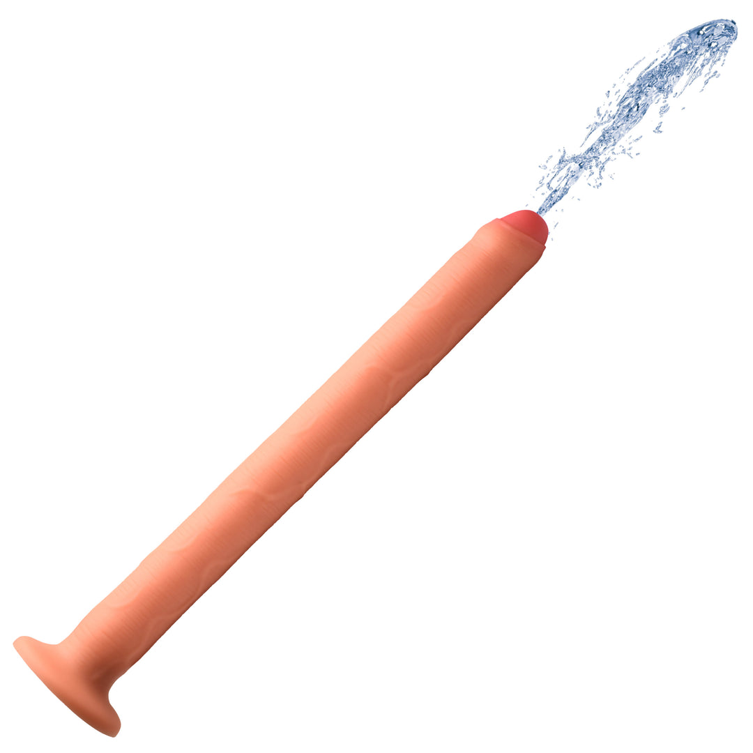 Hosed Thick Silicone Enema Hose Dildo, 15 Inch