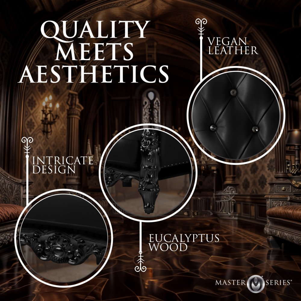 Black Dominance BDSM Victorian-Style Throne Chair