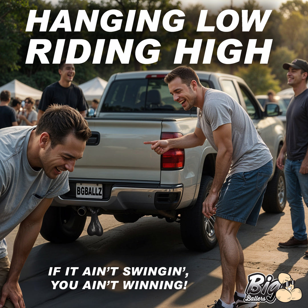 Big Ballers Large Truck Nuts Novelty Hitch Decoration in Black