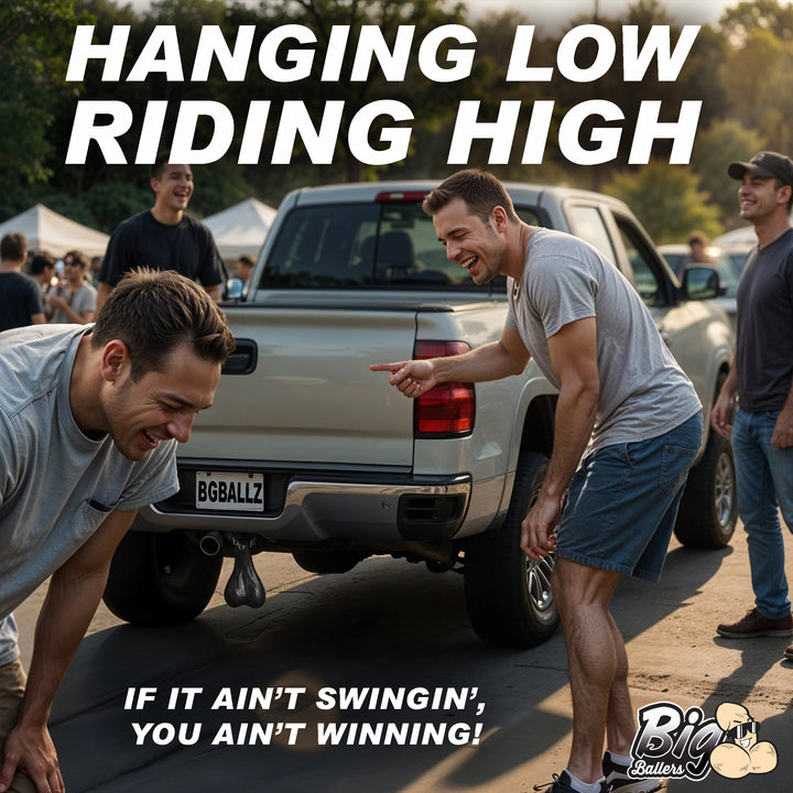 Big Ballers Large Truck Nuts Novelty Hitch Decoration in Black