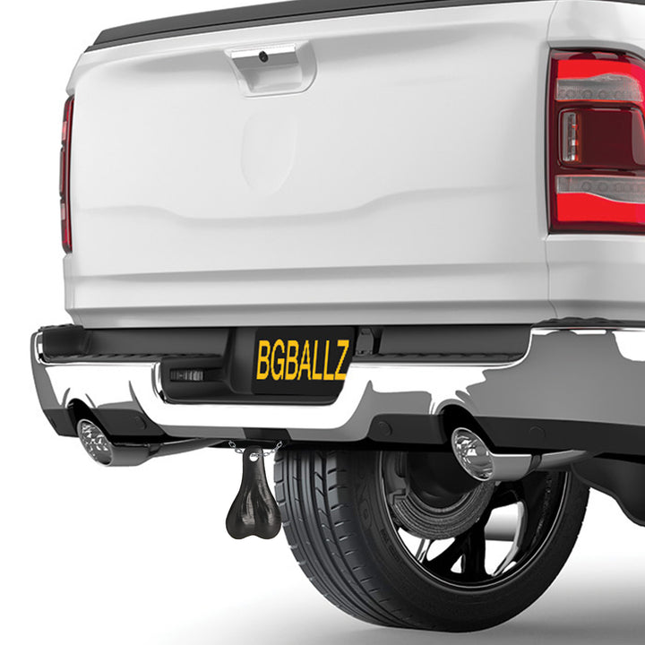 Big Ballers Truck Nuts Novelty Hitch Decoration in Black
