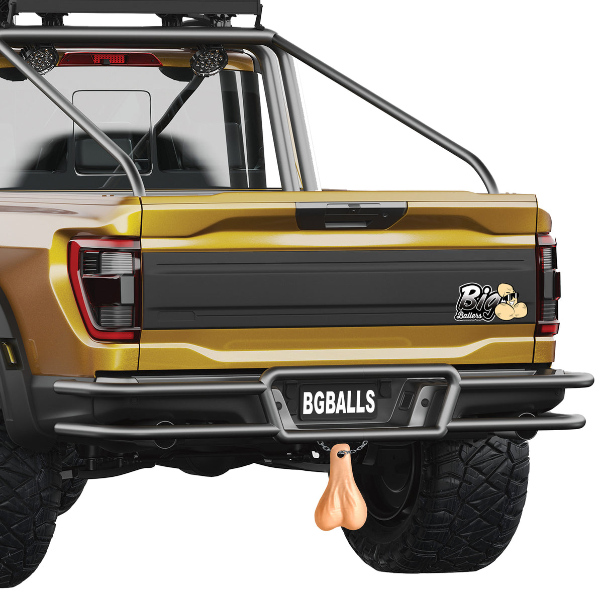 Big Ballers Truck Nuts Novelty Hitch Decoration in Light