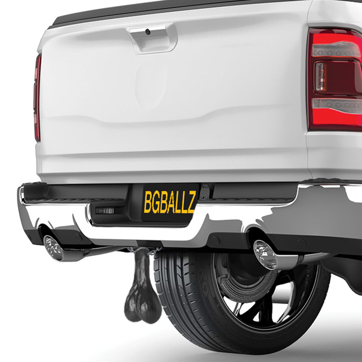 Big Ballers Large Truck Nuts Novelty Hitch Decoration in Black