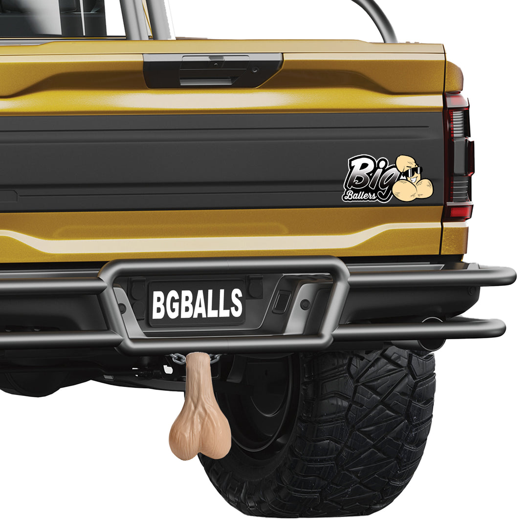 Big Ballers Large Truck Nuts Novelty Hitch Decoration in Light