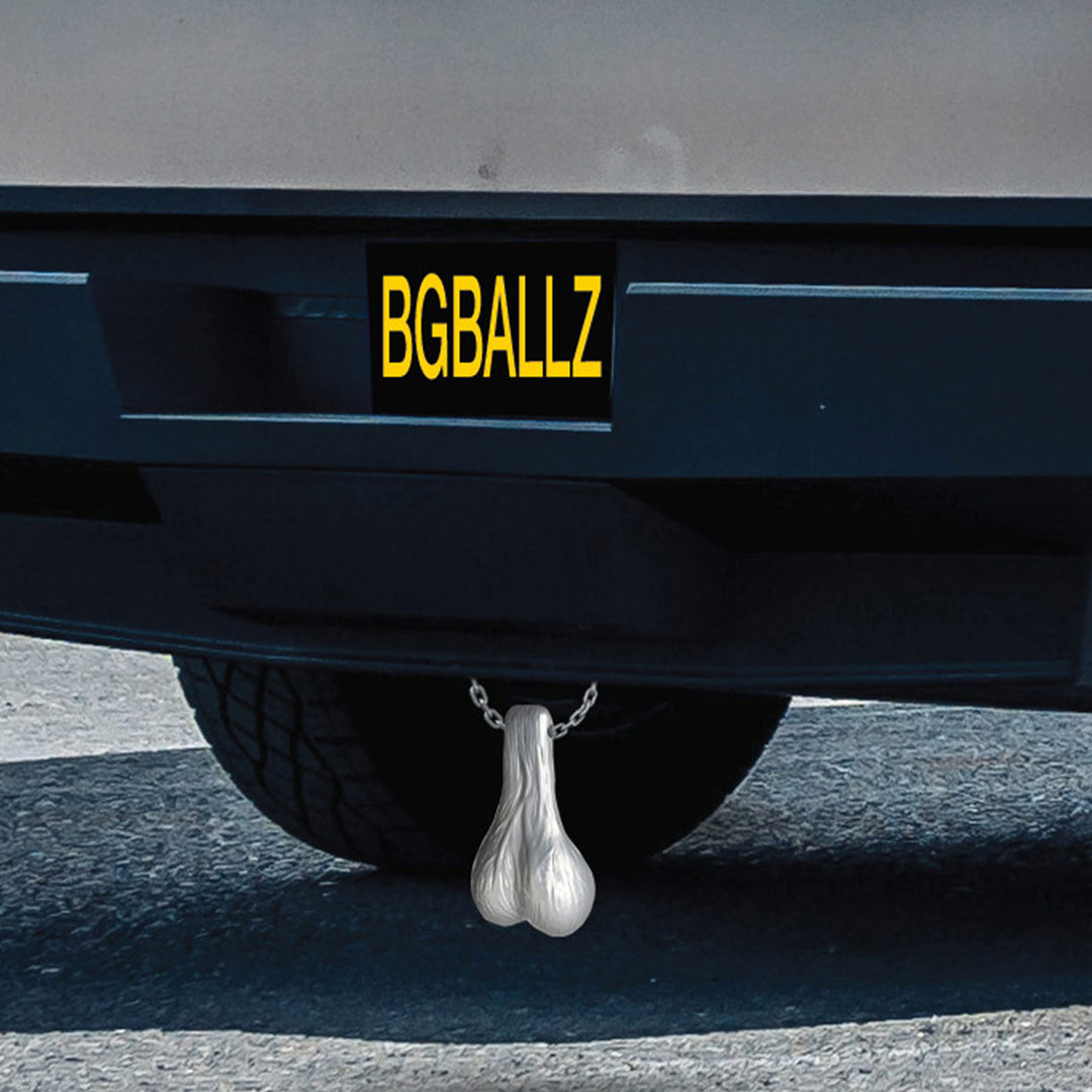 Big Ballers Large Truck Nuts Novelty Hitch Decoration in Cyber