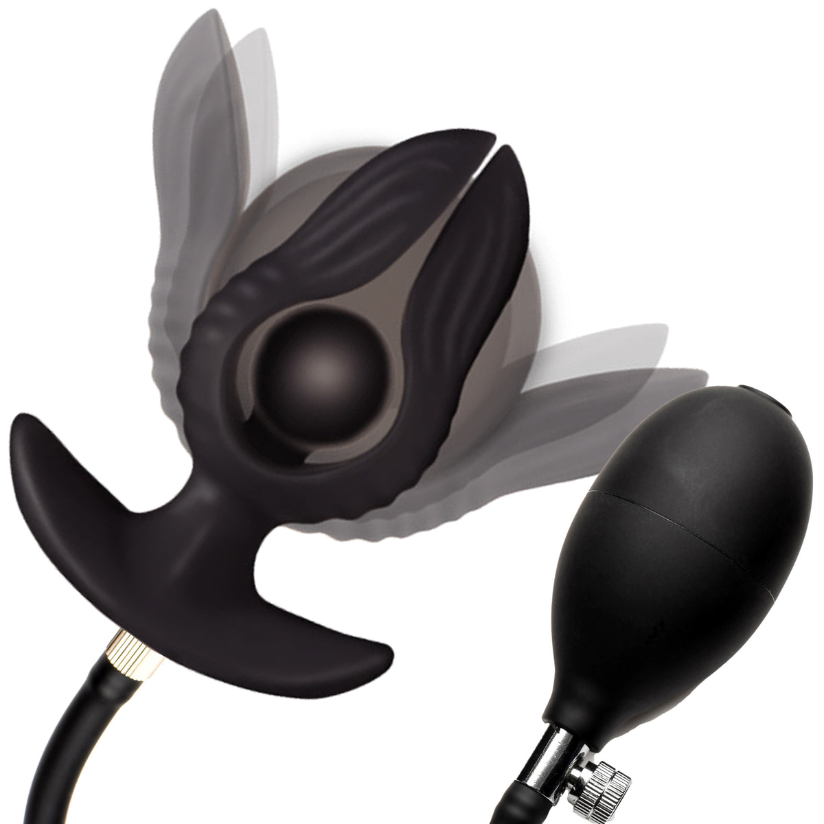Dark Pearl Inflatable Vibrating Silicone Butt Plug