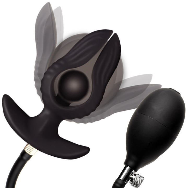 Dark Pearl Inflatable Vibrating Silicone Butt Plug