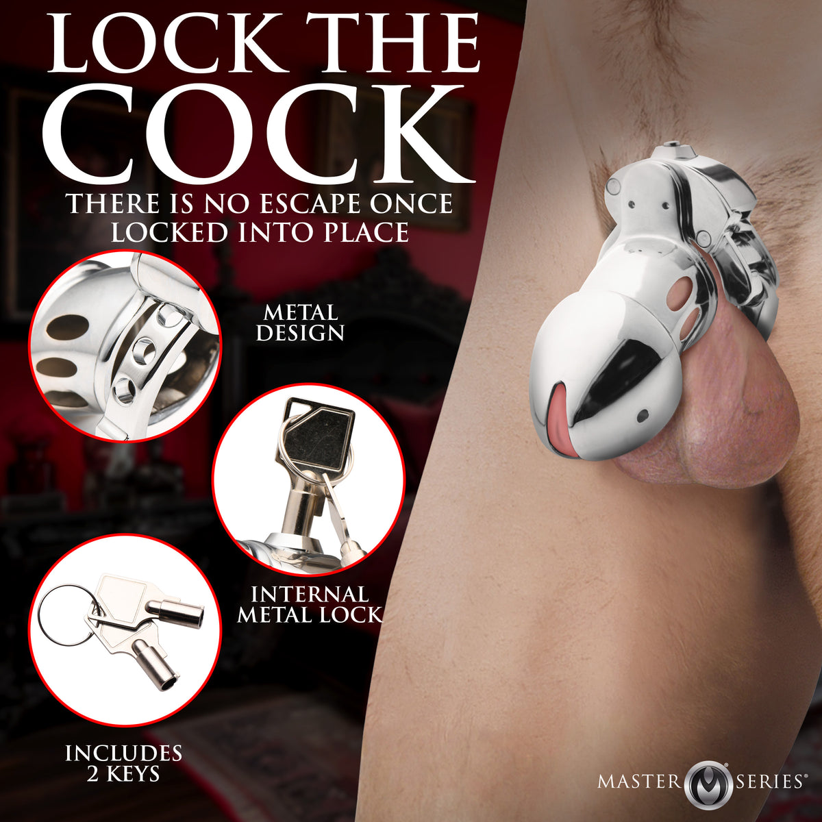 Cock Cuff Snap-On Metal Chastity Cage