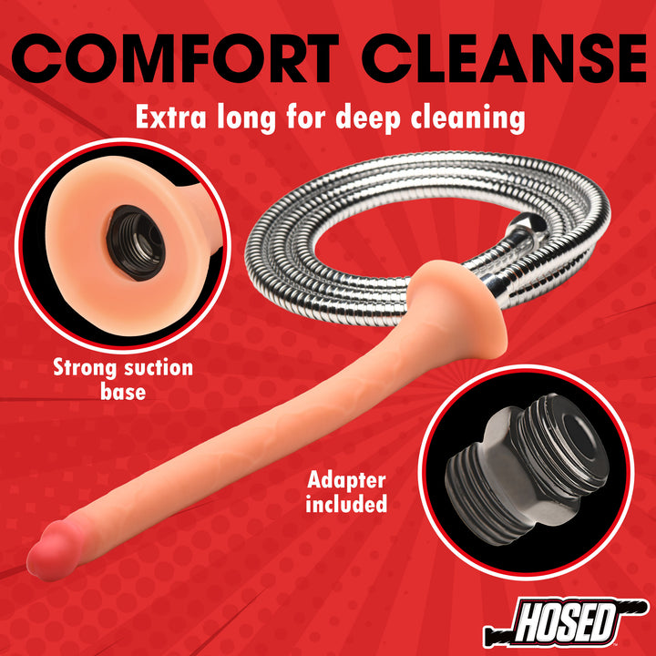 Hosed 12 Inch Slim Extra Long Silicone Enema Hose