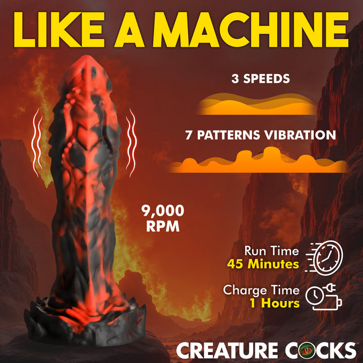 Inferno Cock 7.8 Inch Vibrating Silicone Dragon Dildo w/ Suction Cup