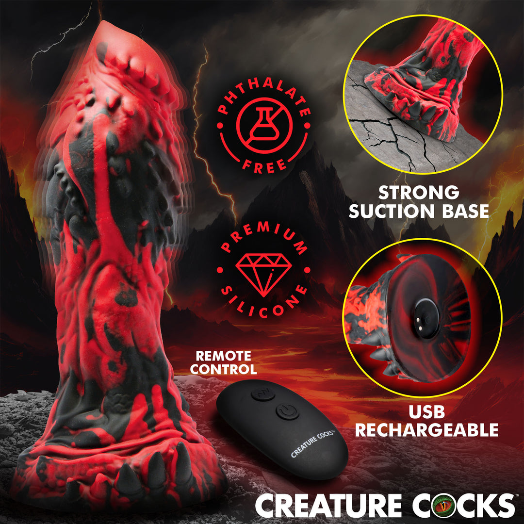 Inferno Cock 7.8 Inch Vibrating Silicone Dragon Dildo w/ Suction Cup