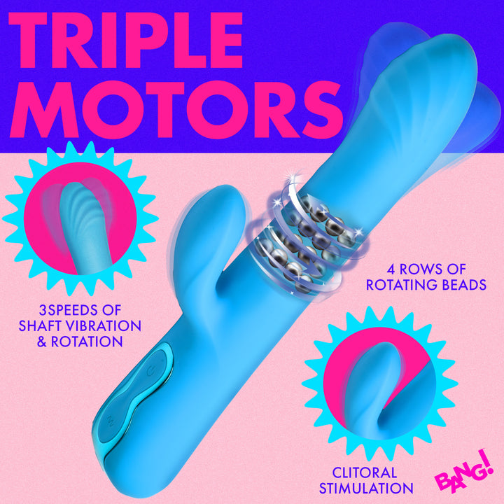 Bang! Rotating Beaded Silicone Rabbit Vibrator