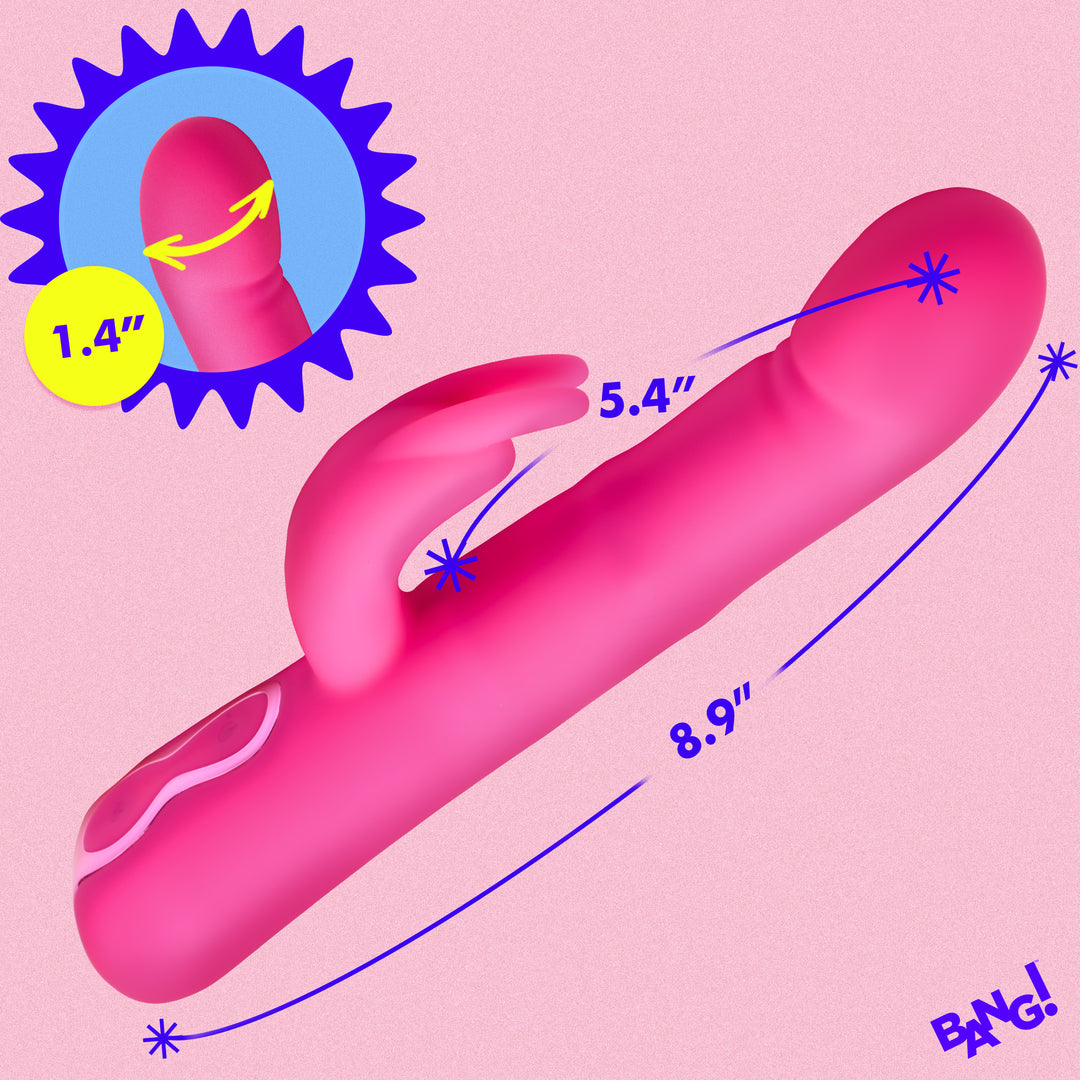 Bang! Come-Hither Beaded Silicone Rabbit Vibrator