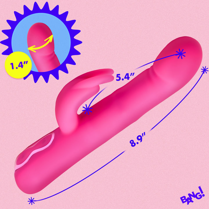 Bang! Come-Hither Beaded Silicone Rabbit Vibrator