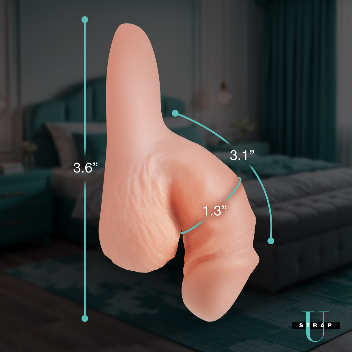 Strap U Soft Silicone Packer Dildo, 3.6 Inch in Light