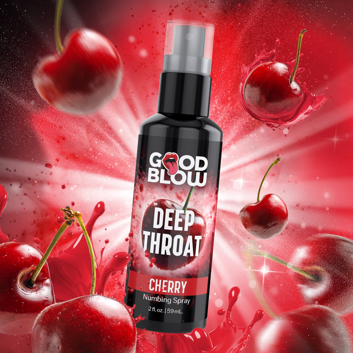 Good Blow Deep Throat Numbing Spray, Cherry or Mint in Cherry