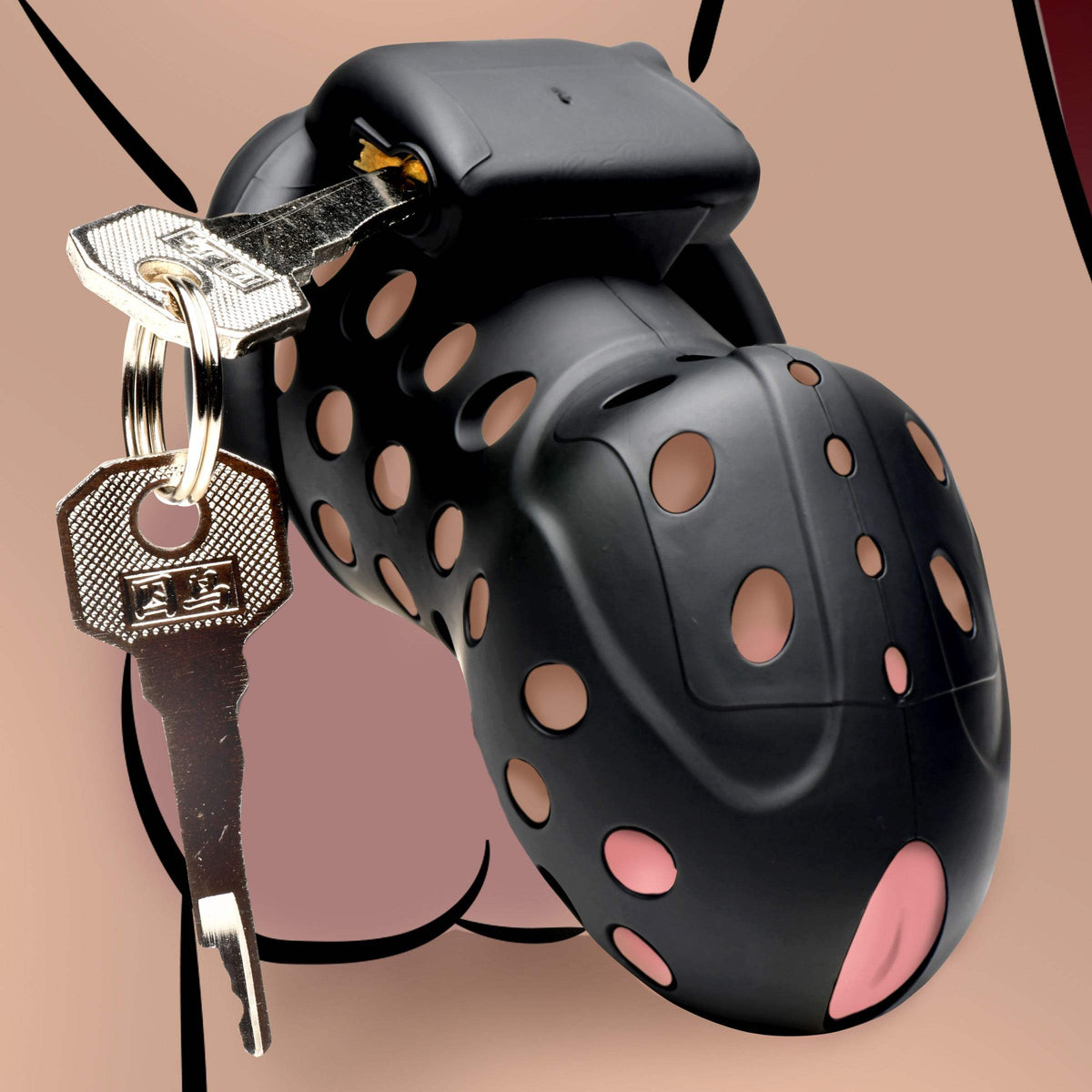 Lock Down Chastity Cock Cage w/ Cum-Thru Tip & Lock