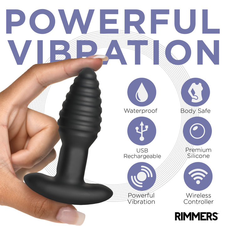 Model-E Vibrating Rimming Silicone Butt Plug with Remote