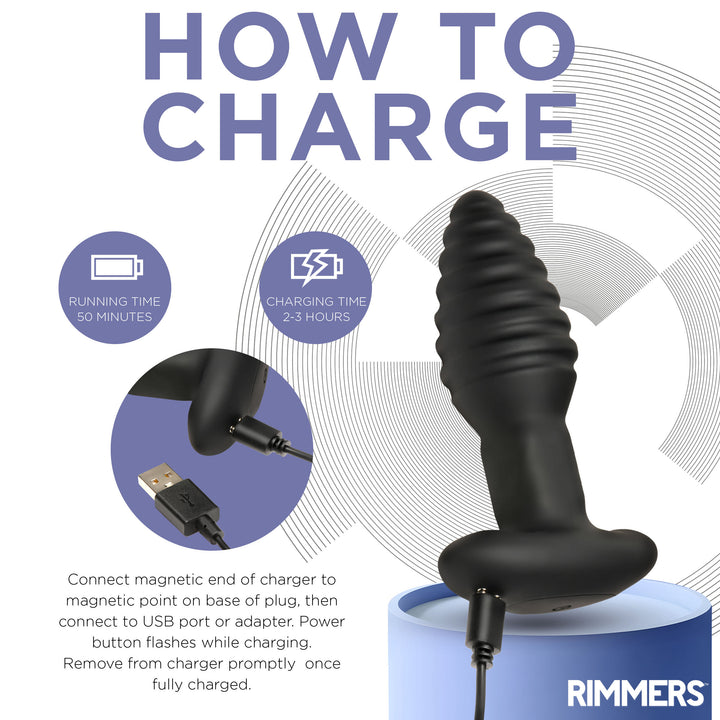 Model-E Vibrating Rimming Silicone Butt Plug with Remote