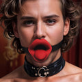Vibrating Sissy Mouth Gag with Silicone Tongue