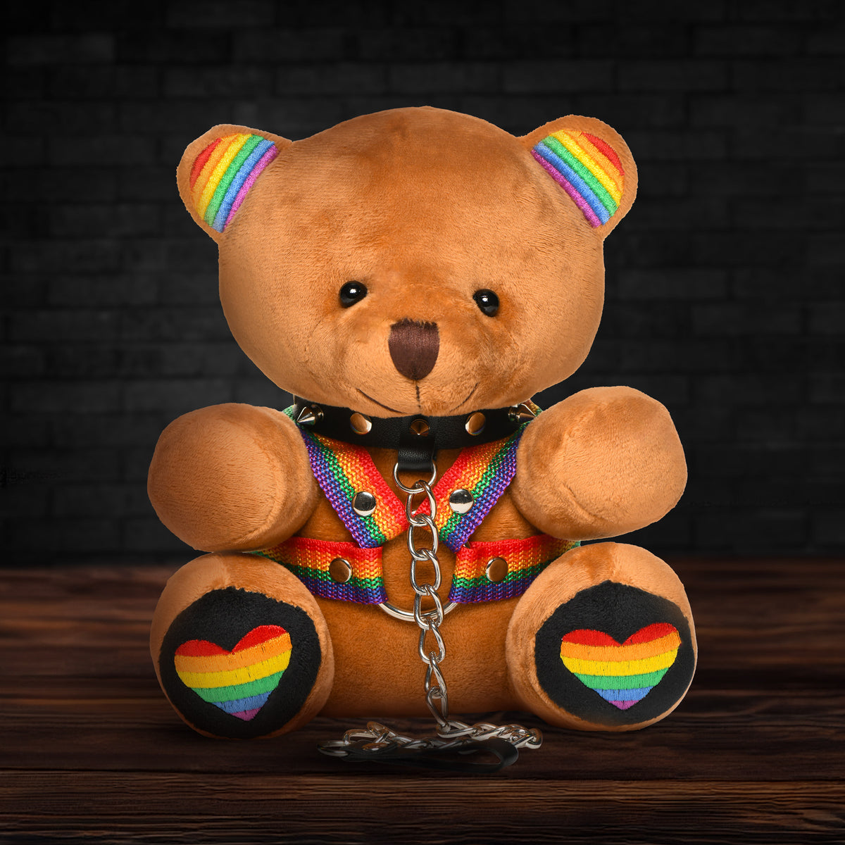 Pride Bear Plush with Harness, Collar and Leash