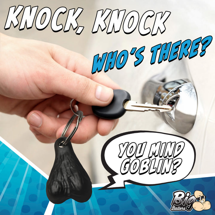 Big Ballers Plastic Nuts Keychain in Black