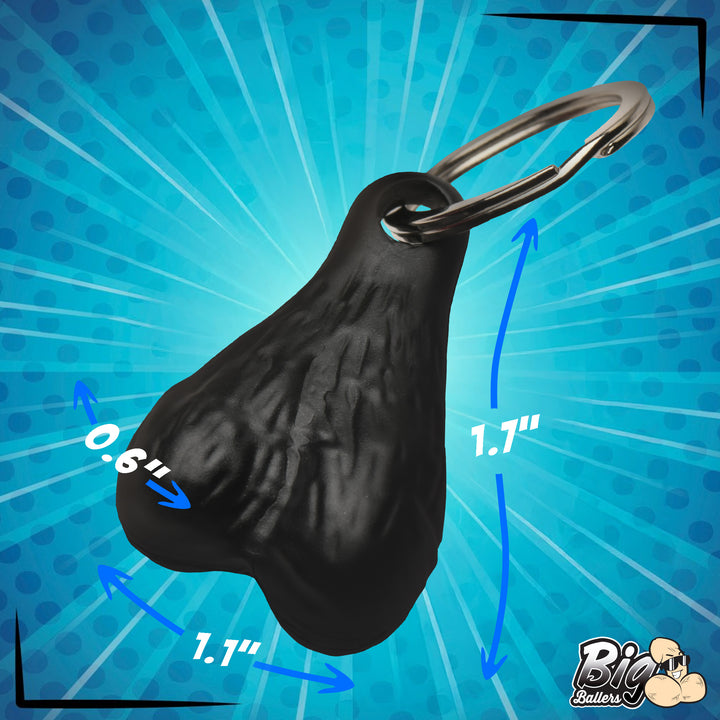 Big Ballers Plastic Nuts Keychain in Black