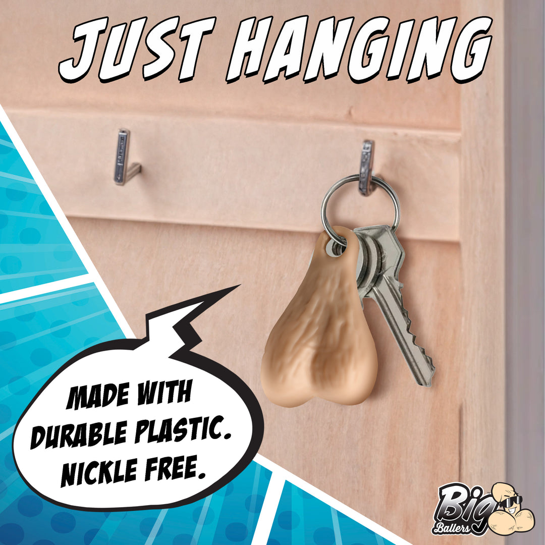 Big Ballers Plastic Nuts Keychain in Light