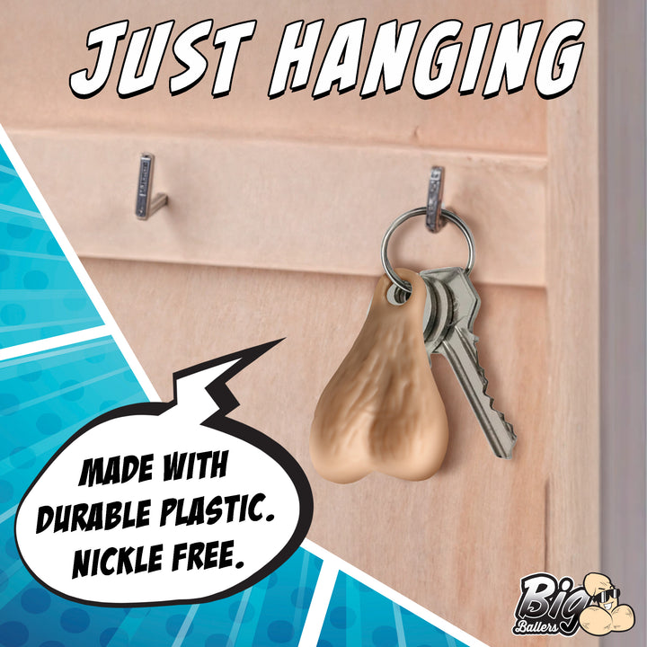 Big Ballers Plastic Nuts Keychain in Light