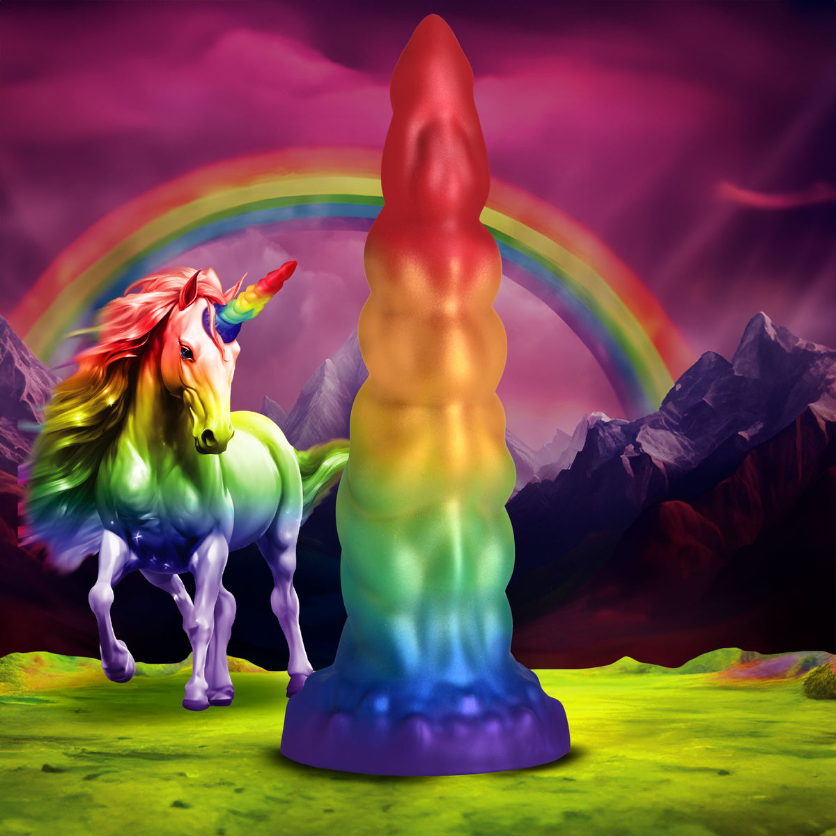Magic Rider Unicorn Silicone Dildo with Suction Cup