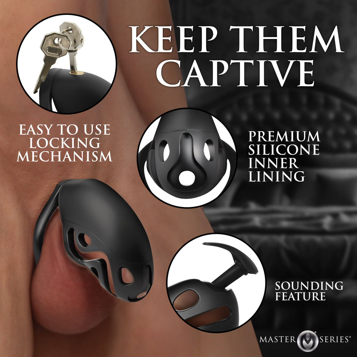 Captor Chastity Cage with Silicone Lining