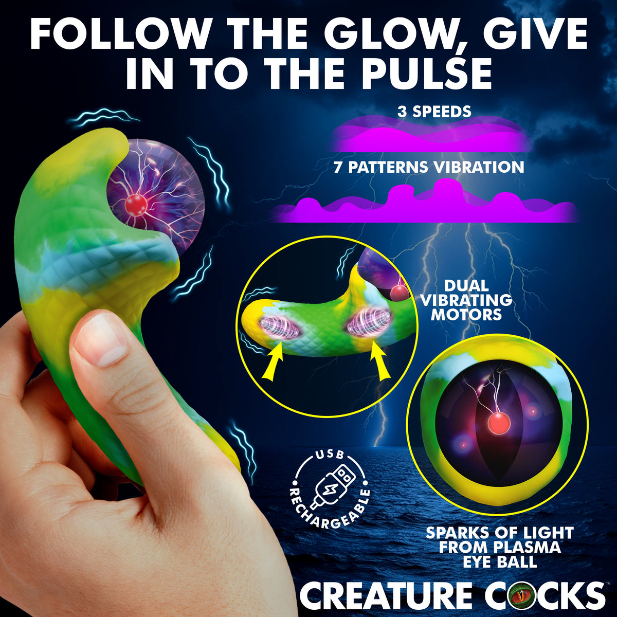 Electric Eye Plasma Light-Up Silicone Vibrator