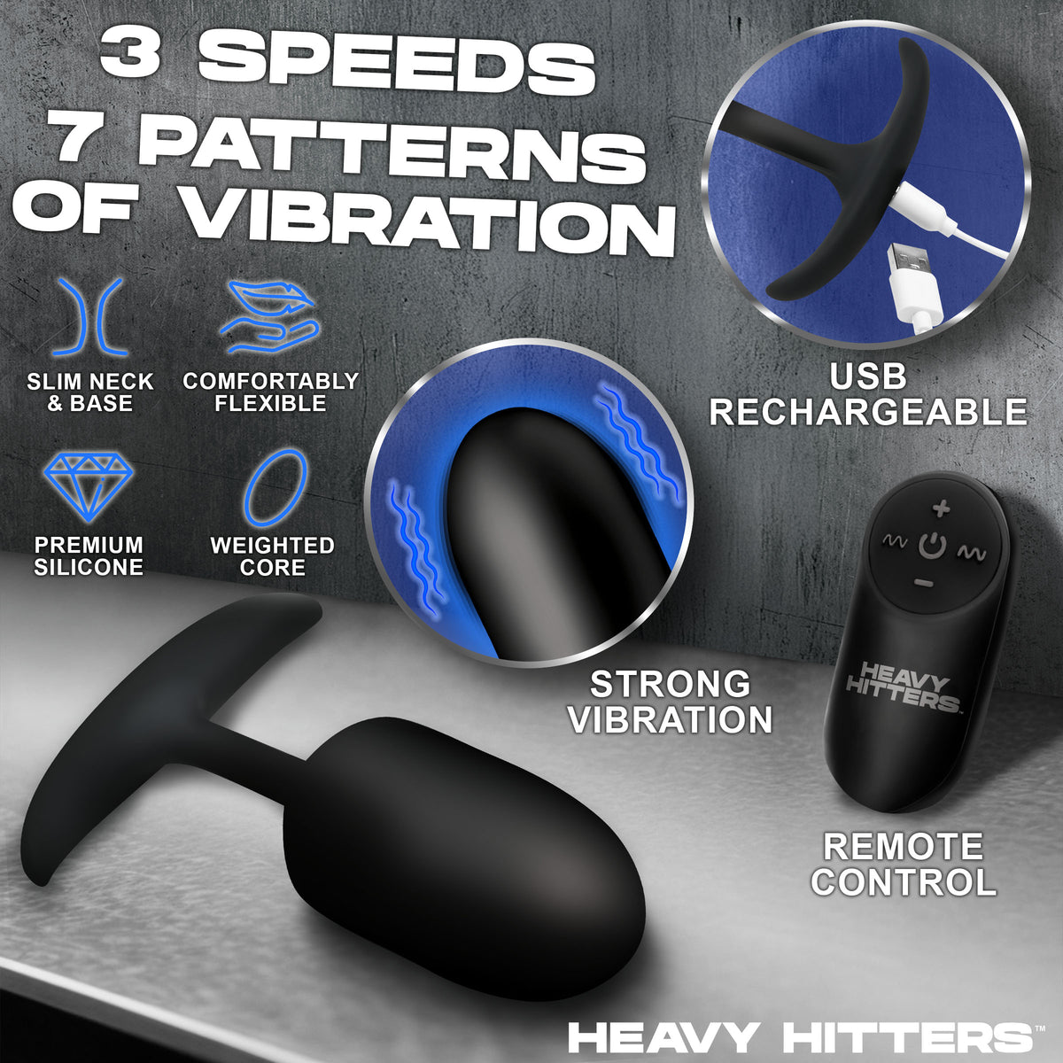 Heavy Hitters Vibrating XL Weighted Silicone Anal Plug
