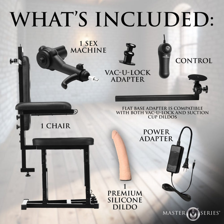 Bondage Enforcer Chair w/ Detachable Sex Machine