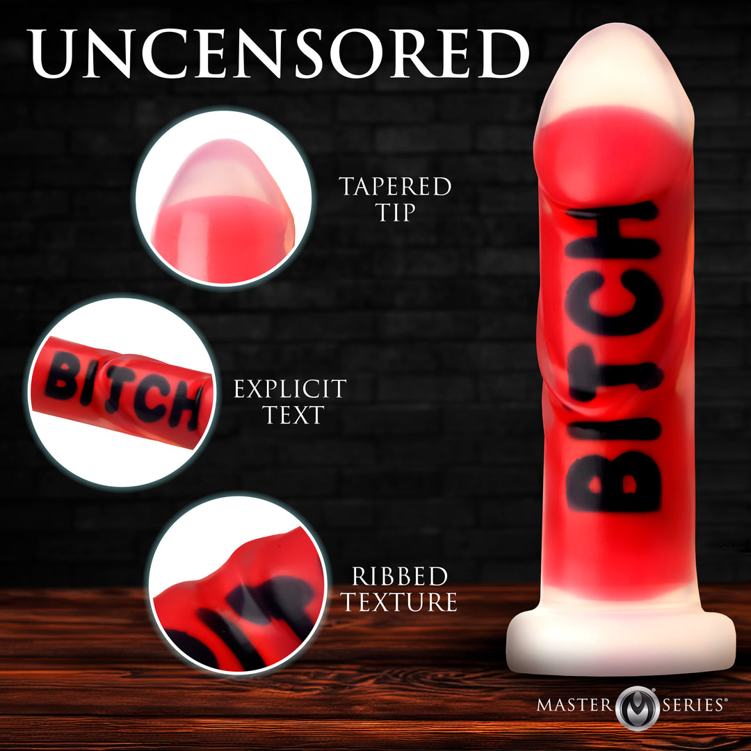 The Explicit Text Dildo SLUT & BITCH & FUCK