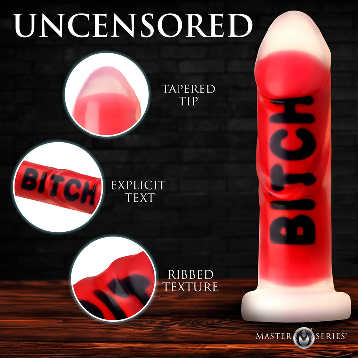 The Explicit Text Dildo SLUT & BITCH & FUCK