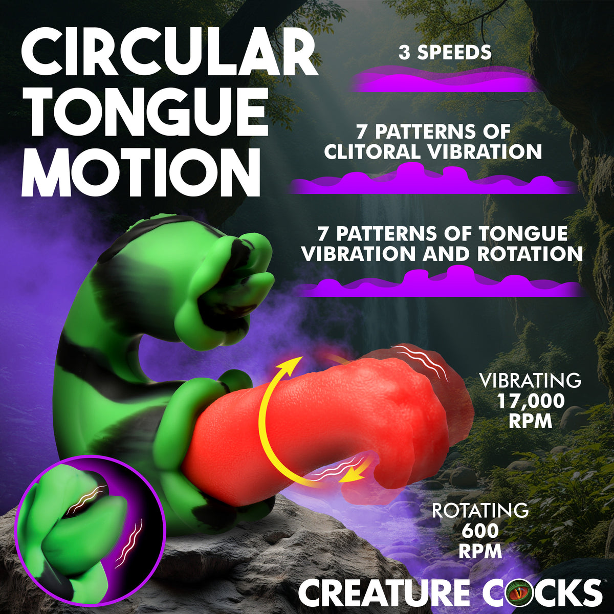 Tongue Lasher Rotating Tongue Silicone Vibrator