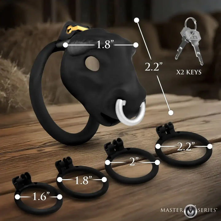 Bull-Themed Chastity Cock Cage w/ Cum-Thru Tip