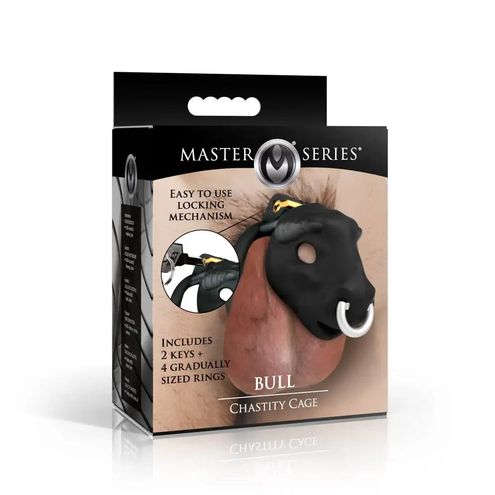Bull-Themed Chastity Cock Cage w/ Cum-Thru Tip