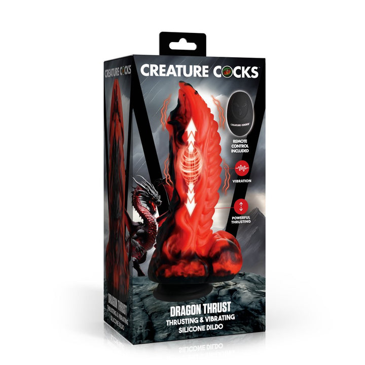 Dragon Thrust 9.5 Inch Thrusting & Vibrating Fantasy Dildo w/ Suction Cup